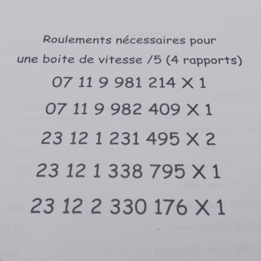 Roulement de boite de vitesse